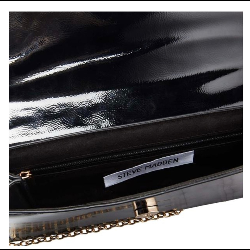 Glossy Black Cross Body Bag - Picture 5 of 5